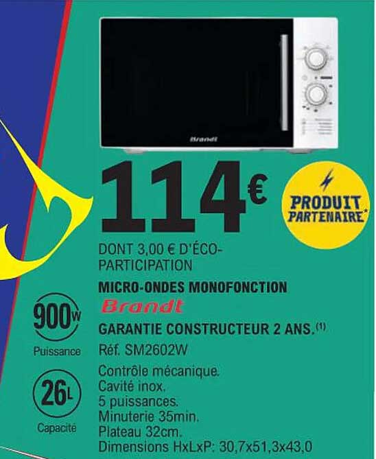 micro-ondes monofonction brandt