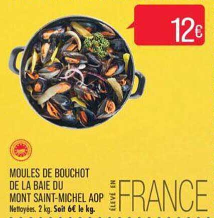 moules de bouchot de la baie du mont saint-michel aop