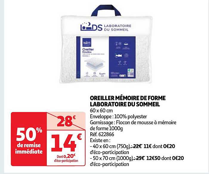 oreiller mémoire de forme laboratoire du sommeil