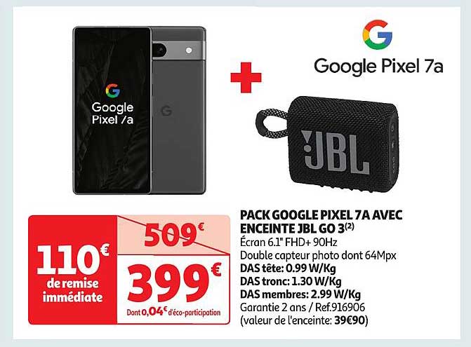 Pack Google Pixel 7a Avec Enceinte Jbl Go 3