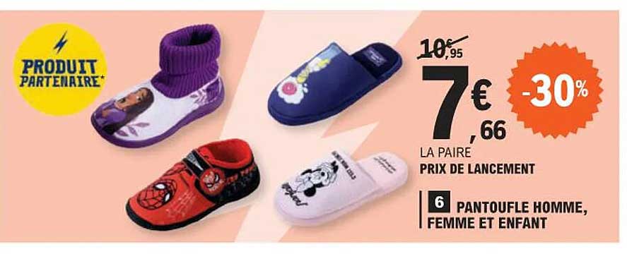 pantoufle homme, femme et enfant