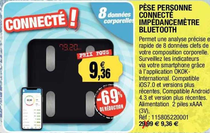 pèse personne connecté impédancemètre bluetooth