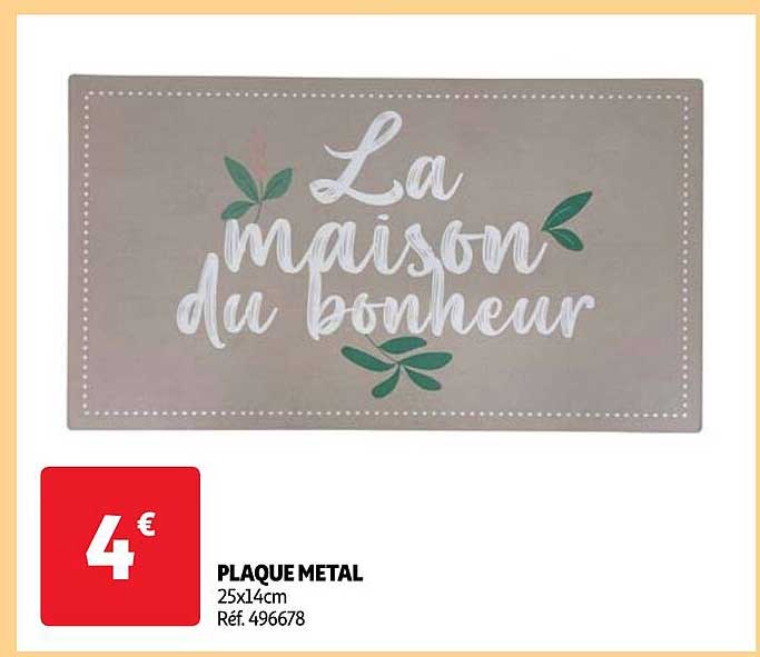 Plaque Métal
