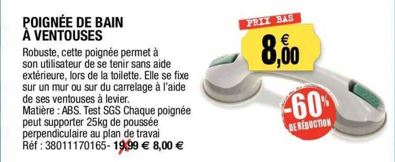 Poignée De Bain à Ventouses