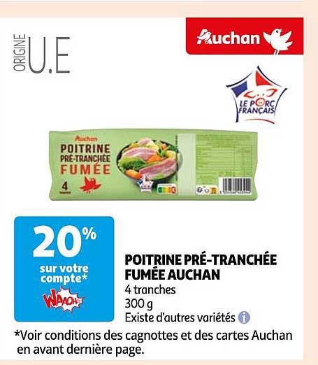 Poitrine Pré-tranchée Fumée Auchan