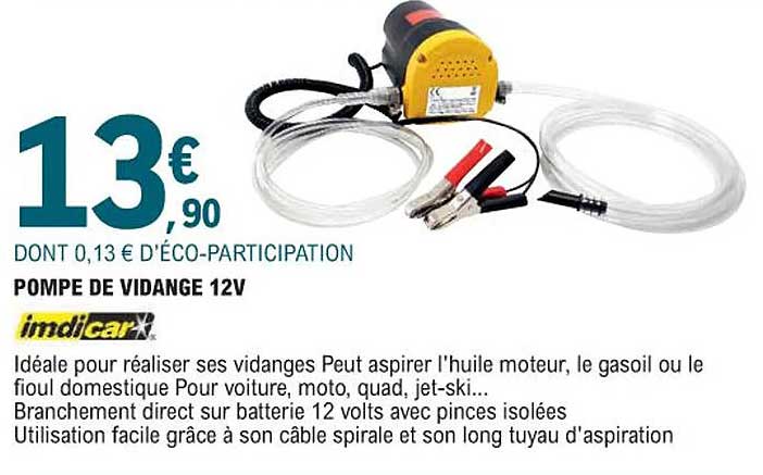 pompe de vidange 12 v imdi car