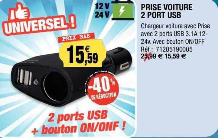 prise voiture 2 port usb