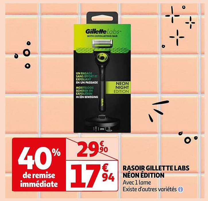 rasoir gillette labs néon édition