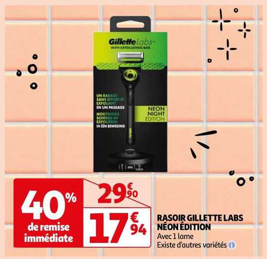 rasoir gillette labs néon édition