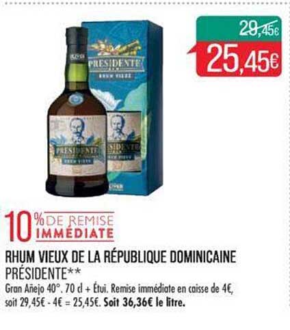 rhum vieux de la république dominicaine présidente