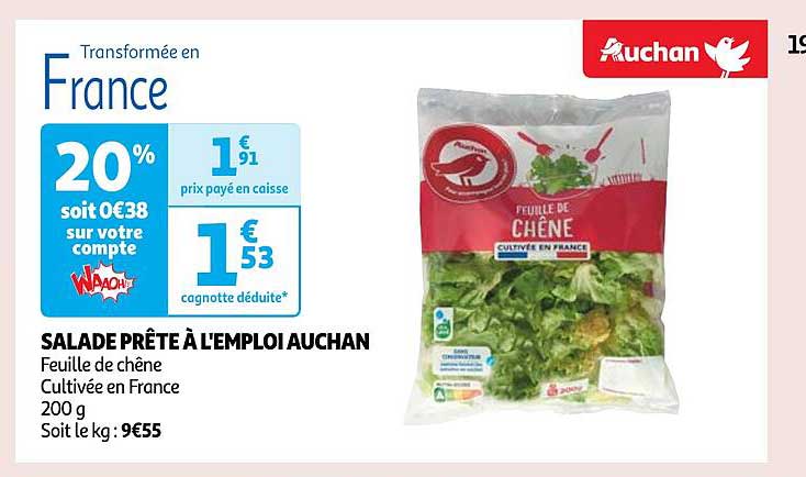salade prête à l'emploi auchan