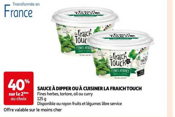 sauce à dipper ou à cuisiner la fraîche touch