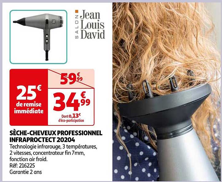sèche-cheuveux professionnel infraprotect 20204 jean louis david