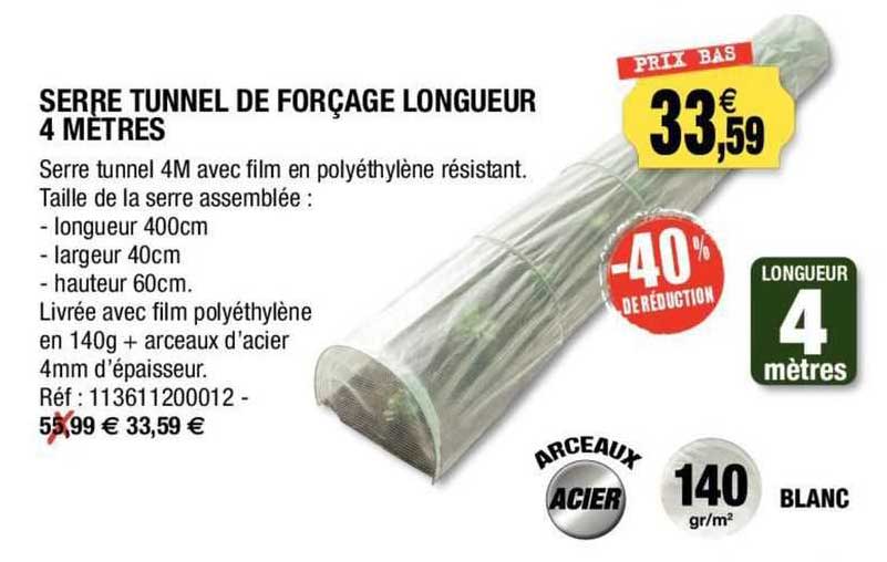 serre tunnel de forçage longueur 4 mètres