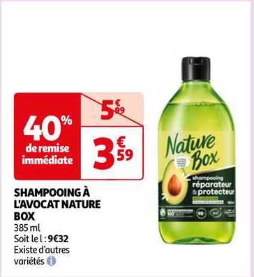 shampooing à l'avocat nature box
