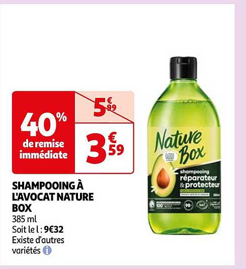 shampooing à l'avocat nature box