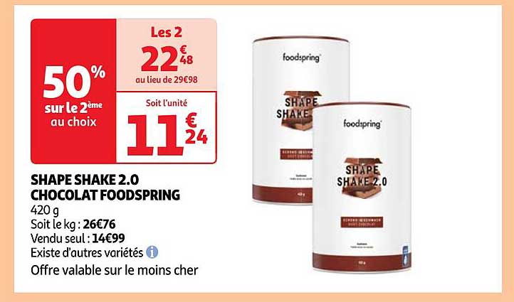 shape shake 2.0 chocolat foodspring