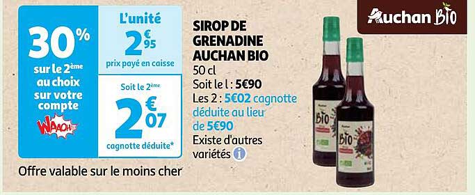 Sirop De Grenadine Auchan Bio