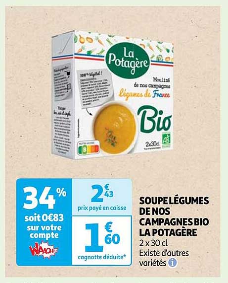 soupe légumes de nos campagnes bio la potagère