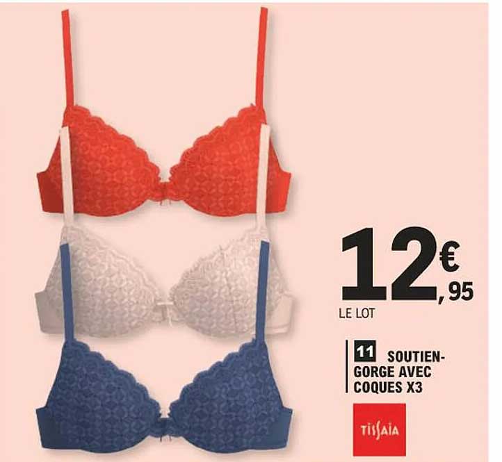 soutien-gorge avec coques x3 tissaia
