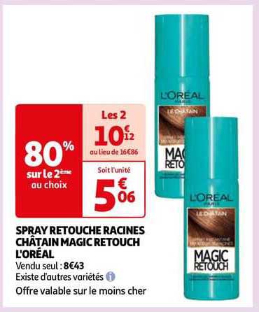 spray retouche racines châtain magic retouch l'oréal