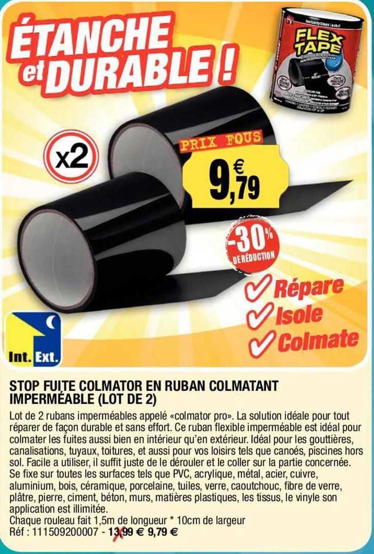 stop fuite colmator en ruban colmatant imperméable (lot de 2)