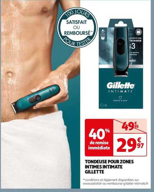 tondeuse pour zones intimes intimate gillette