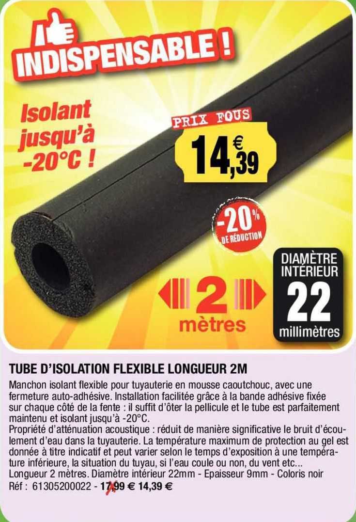 tube d'isolation flexible longueur 2 m