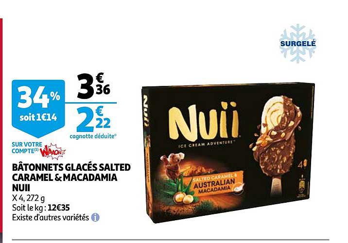 bâtonnets glacés salted caramel & macadamia nuii