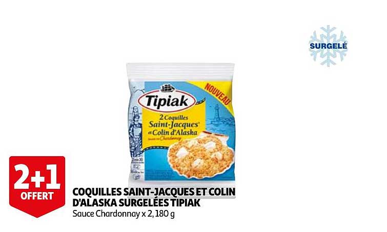 coquilles saint-jacques et colin d'alaska surgelées tipiak