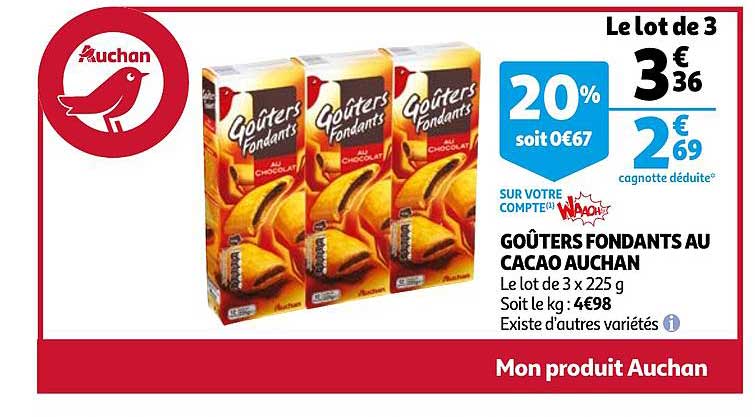 Goûters Fondants Au Cacao Auchan