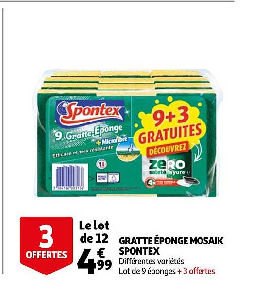 gratte éponge mosaik spontex