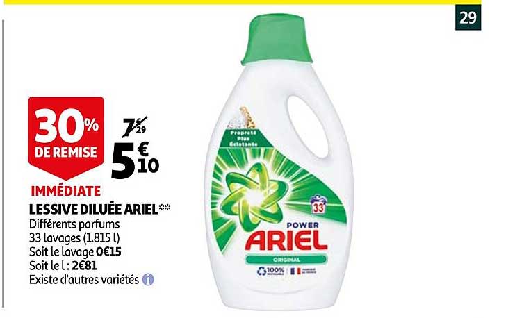 Lessive Diluée Ariel
