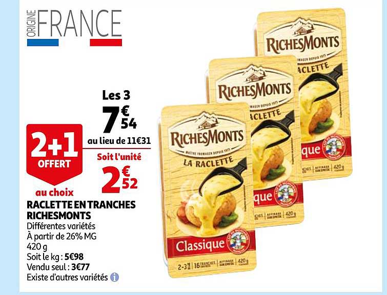 Raclette En Tranches Richesmonts