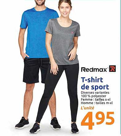 t-shirt de sport redmax