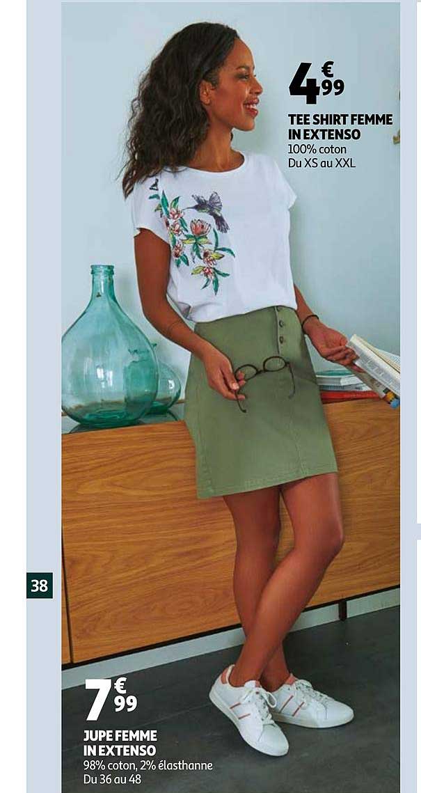 tee shirt femme in extenso, jupe femme in extenso
