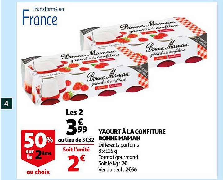 yaourt à la confiture bonne maman