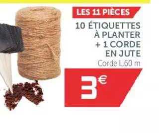 10 étiquettes à planter + 1 corde en jute
