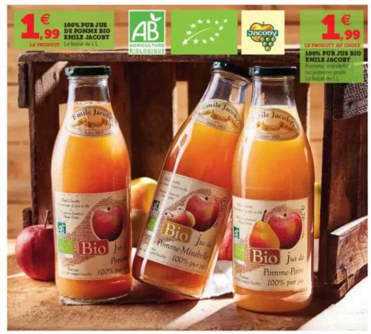 100% pur jus de pomme bio emile jacoby, 100% pur jus bio emile jacoby