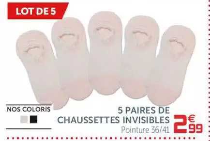 5 Paires De Chaussettes Invisibles