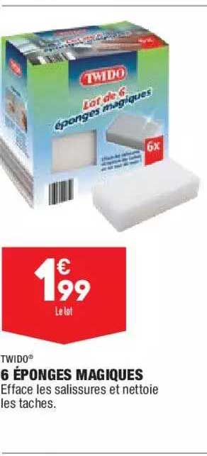 6 éponges magiques twido