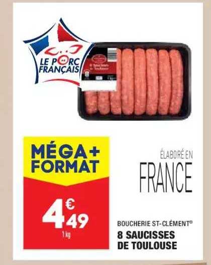 8 Saucisses De Toulouse Boucherie St-clément