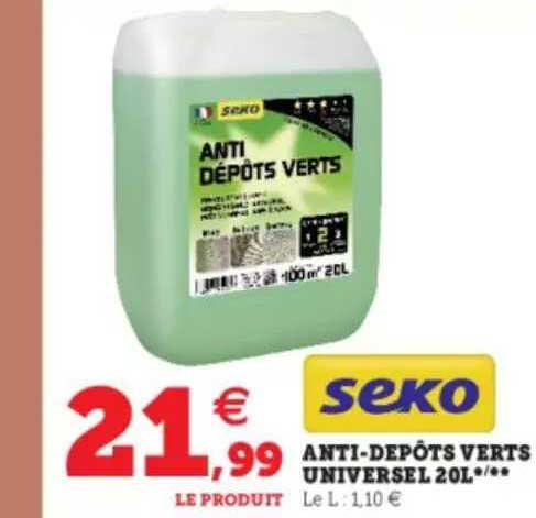 anti-depôts verts universel 20l seko