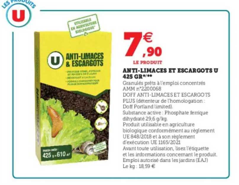anti-limaces et escargots u 425 gr