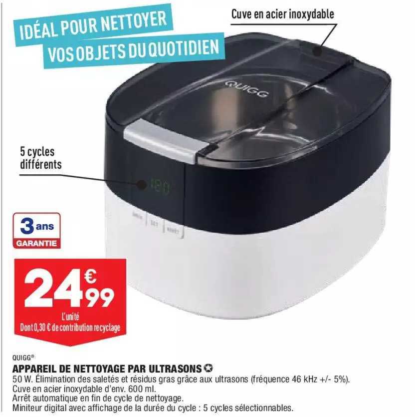 appareil de nettoyage par ultrasons quigg