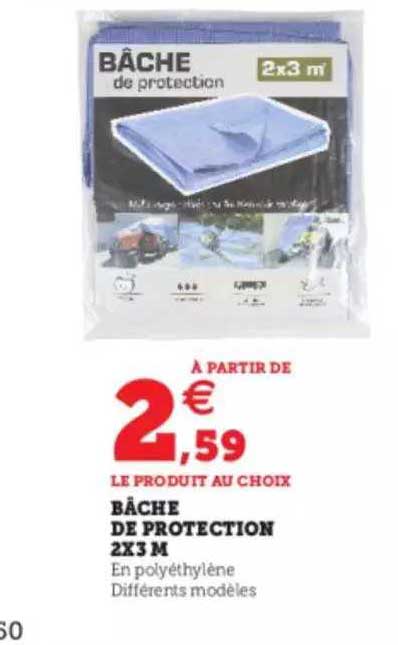 bâche de protection 2x3 m