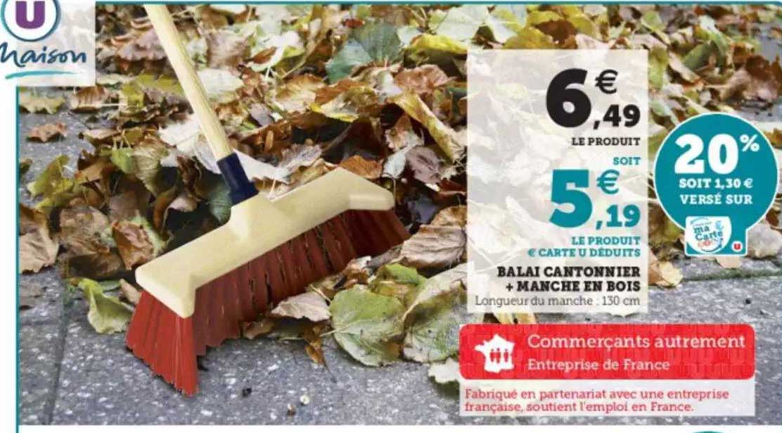 Balai Cantonnier + Manche En Bois