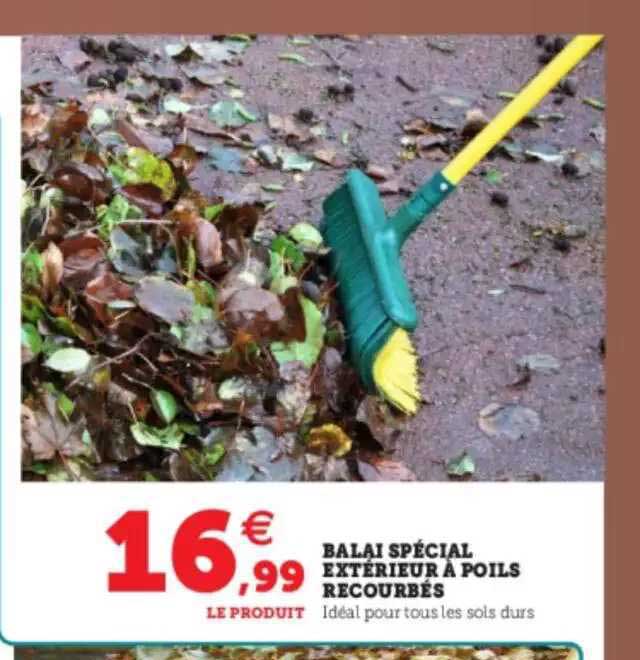balai spécial extérieur à poils recourbés