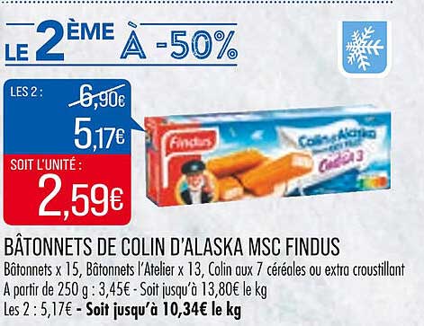Bâtonnets De Colin D'alaska Msc Findus