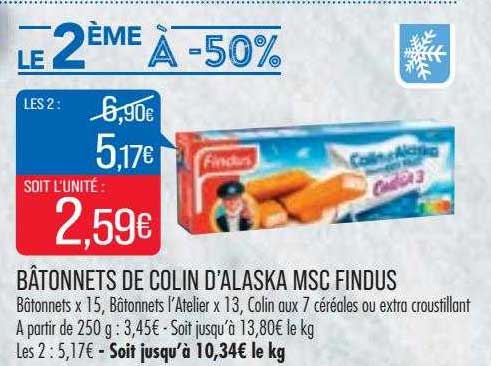 Bâtonnets De Colin D'alaska Msc Findus